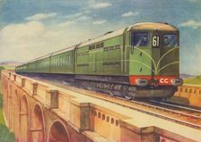Brighton Belle, the S.R.'s Electric Locomotive, over Ouse Viaduct 1940