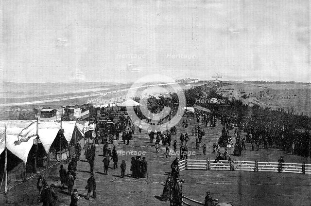 Brighton Volunteer Review: defending force marching into position, seen from the Grand Stand, 1881. Creator: Unknown.