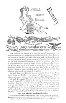 Bridal Bouquet Bloom, for Beautifying the Complexion, 1883. Creator: Unknown