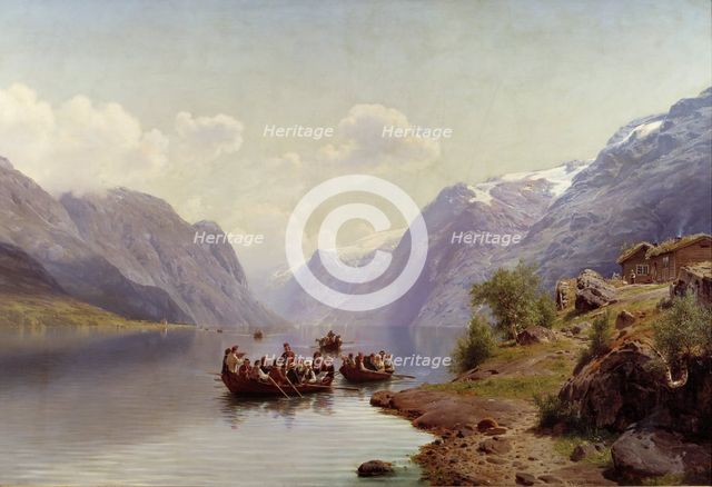Bridal Escort on the Hardanger Fiord, 1865. Creator: J. F. Eckersberg.