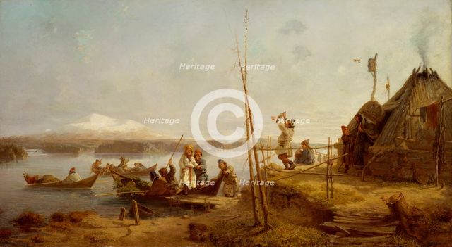 Bridal Homecoming at Lake Hornavan. Creator: Johan Fredrik Hockert.