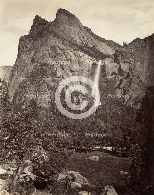 Bridal Veil Fall, 940 feet, Yosemite, ca. 1872, printed ca. 1876. Creator: Attributed to Carleton E. Watkins.