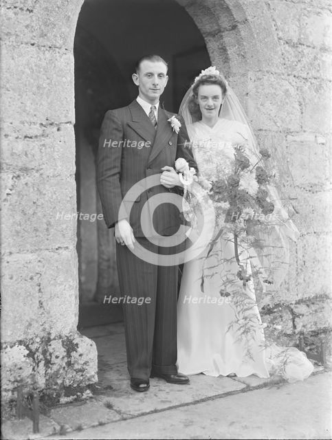 Bride and groom, c1935. Creator: Kirk & Sons of Cowes.