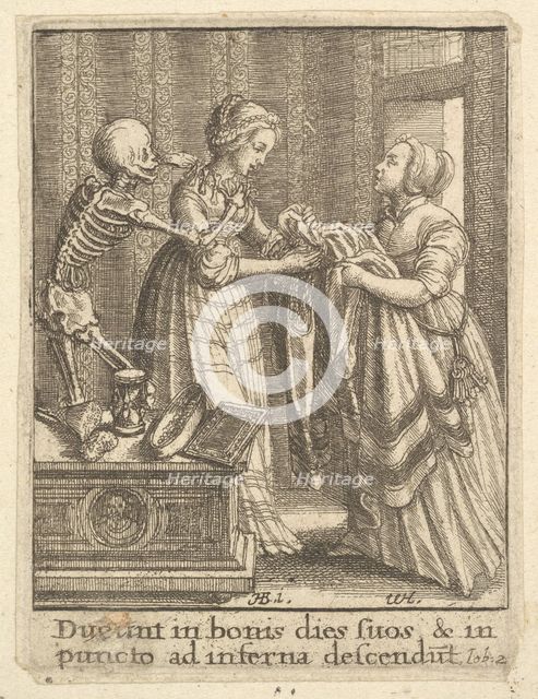 Bride, from the Dance of Death, 1651. Creator: Wenceslaus Hollar.