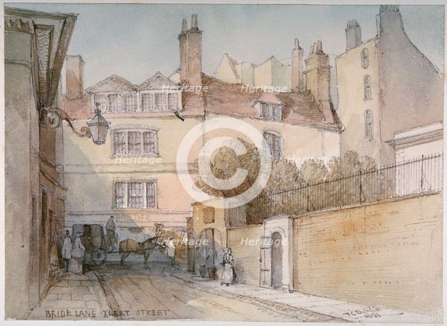 Bride Lane, City of London, 1851. Artist: Thomas Colman Dibdin