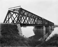 Bridge near Nelson, Rock River, Ill., ca 1898. Creator: Unknown