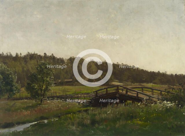 Bridge over a Brook, 1882. Creator: Hjalmar Munsterhjelm.