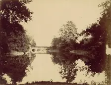 Bridge Over a Pond, 1850s. Creator: Unknown