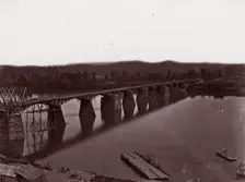 Bridge over Tennessee River at Chattanooga, ca. 1864. Creator: George N. Barnard