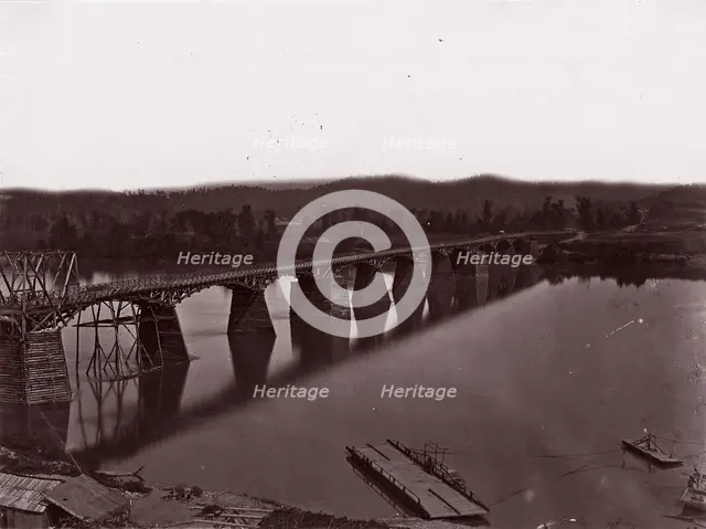 Bridge over Tennessee River at Chattanooga, ca. 1864. Creator: George N. Barnard.