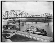 Bridge over the Mississippi, Winona, Minn., c1898. Creator: Unknown