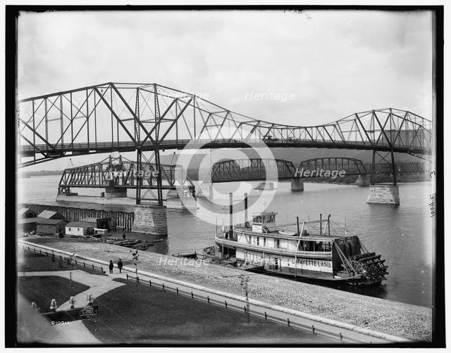 Bridge over the Mississippi, Winona, Minn., c1898. Creator: Unknown.