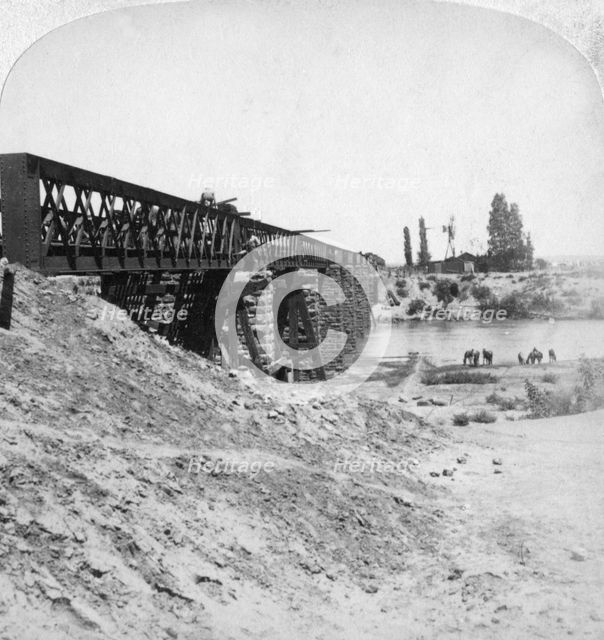 Bridge over the Modder River, South Africa, 21st February 1900.Artist: Underwood & Underwood