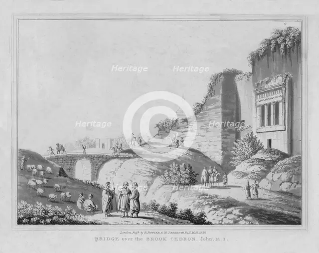 'Bridge over the Brook Cedron. John, 18.1', 1830. Artist: J Clarke.