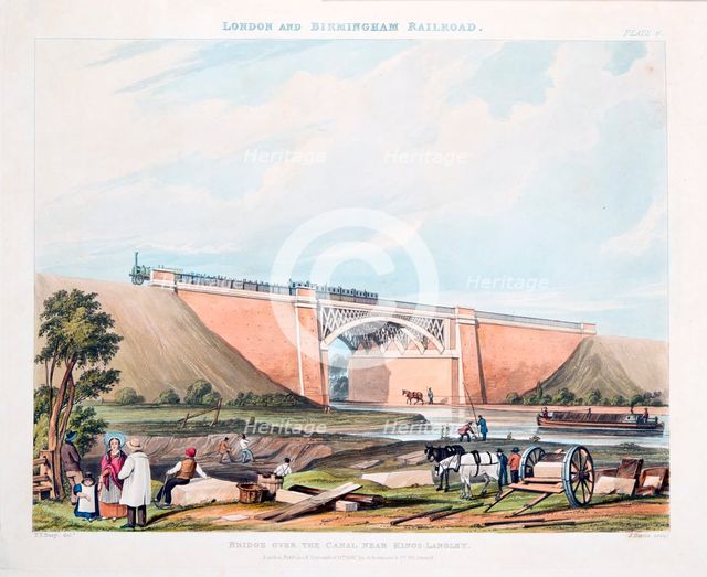 Bridge Over the Canal near Kings-Langley, published 1837 (hand coloured engraving)
