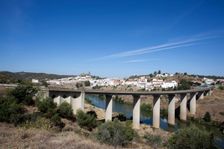 Bridge over the Guadiana River, Mertola, Portugal, 2009. Creator: Samuel Magal