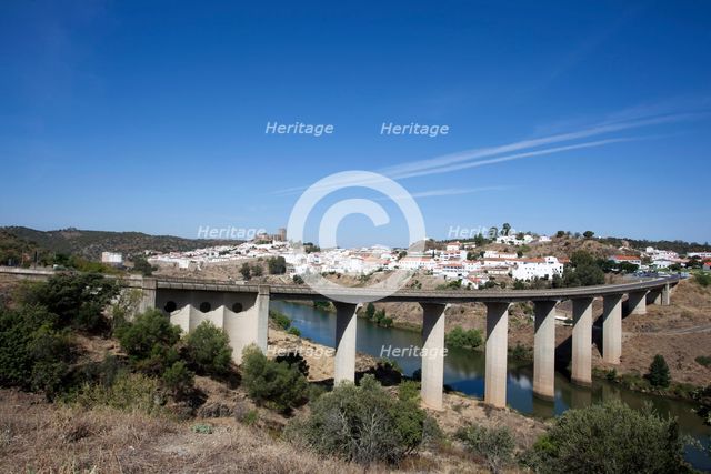 Bridge over the Guadiana River, Mertola, Portugal, 2009. Creator: Samuel Magal.