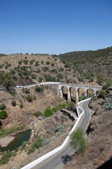 Bridge over the Guadiana River, Mertola, Portugal, 2009. Creator: Samuel Magal