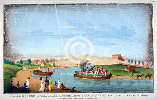 Bridge over the Grand Union Canal, Bayswater, London, 1801. Artist: Anon