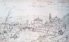 Bridge over the River and Santa Giustina c1740-1780. Artist: Bernardo Bellotto