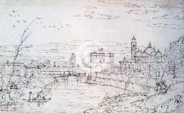 'Bridge over the River and Santa Giustina', c1740-1780. Artist: Bernardo Bellotto