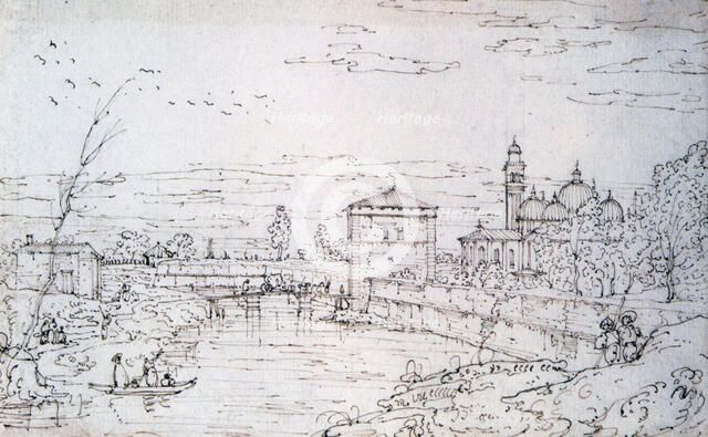 'Bridge over the River and Santa Giustina', c1740-1780. Artist: Bernardo Bellotto