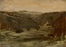 Bridge over the River Lesse, c1860-1890. Creator: Félicien Rops