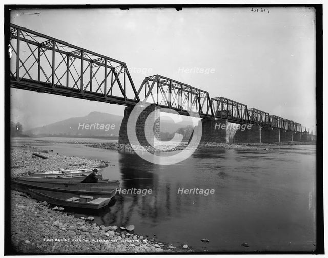 Bridge over the Susquehanna, Pittston, Pa., between 1890 and 1901. Creator: Unknown.