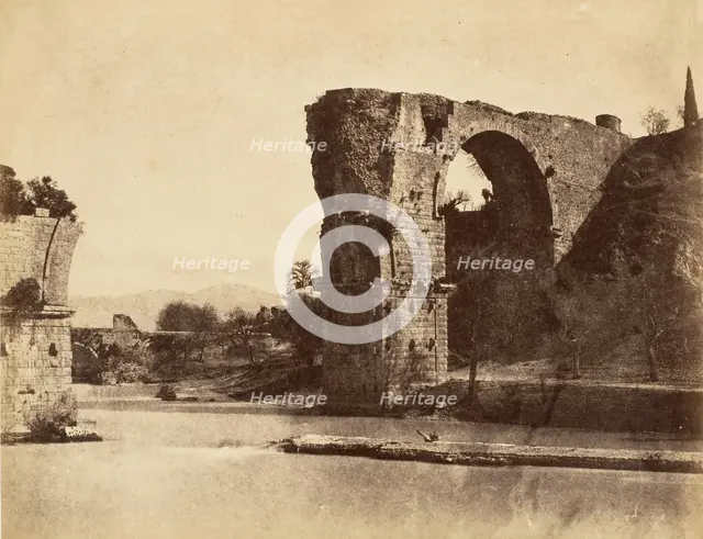Bridge of Augustus at Nani, 1853-56. Creator: Possibly by Jane Martha St. John.