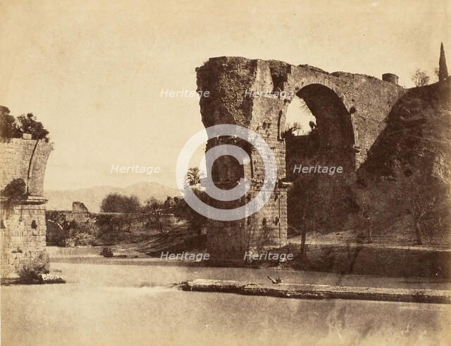 Bridge of Augustus at Nani, 1853-56. Creator: Possibly by Jane Martha St. John.