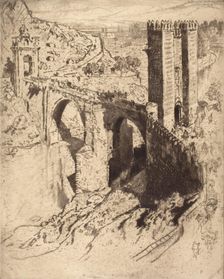 Bridge of Alcantara, 1904. Creator: Joseph Pennell
