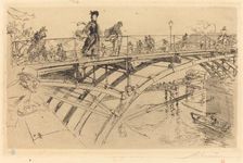 Bridge of Arts (Le pont des Arts), 1890. Creator: Auguste Lepere