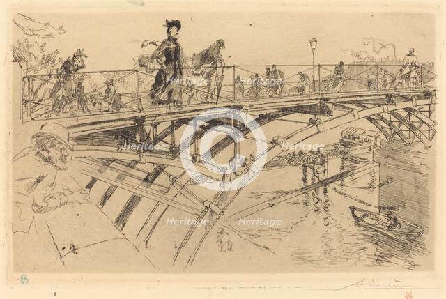 Bridge of Arts (Le pont des Arts), 1890. Creator: Auguste Lepere.