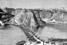 Bridge of boats over the Indus at Khushalgarh, Pakistan, 1895