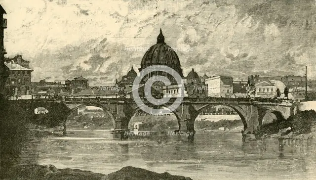 'Bridge of St. Angelo, Rome', 1890.   Creator: Unknown.