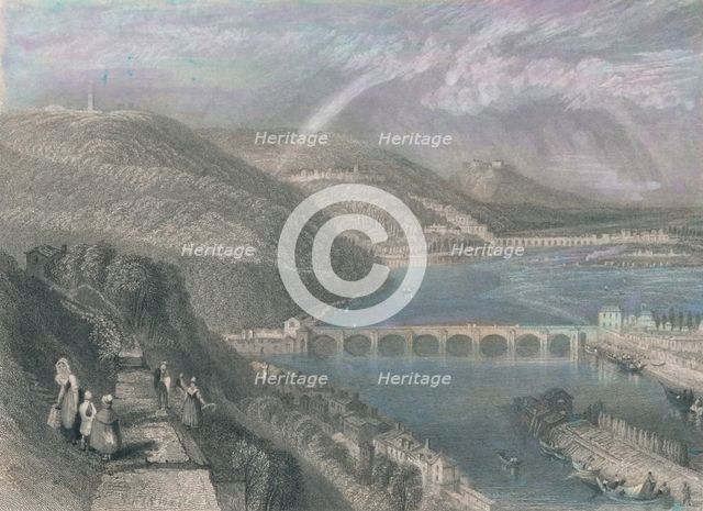 'Bridge of St. Cloud from Sevres', 1835. Artist: S Fisher.