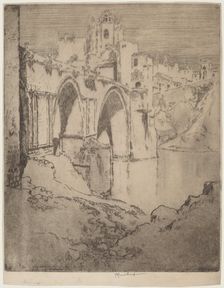 Bridge of San Juan D'Los Reyos, Toledo, 1904. Creator: Joseph Pennell