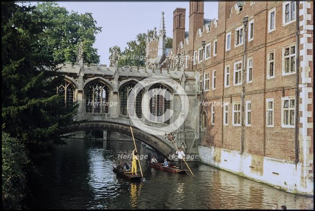 Bridge of Sighs, St John's College, University of Cambridge, Cambridge, Cambridgeshire, 1974. Creator: Dorothy Chapman.