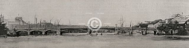 Bridge of Spain over the Pasig River, Manila, Philippines, 1898. Creator: Unknown.