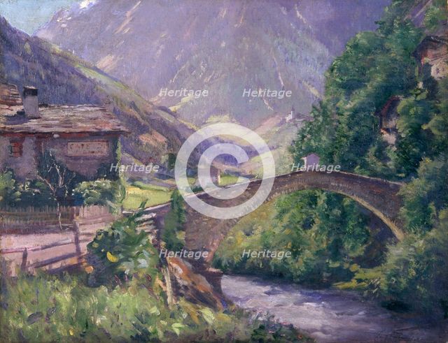 'Bridge of the Visp', 1881-1935. Creator: Gabriel Thompson.