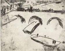 Bridge on Crown Prince Embankment (Brucke am Kronprinzenufer), 1909. Creator: Ernst Kirchner