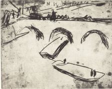 Bridge on Crown Prince Embankment (Brucke am Kronprinzenufer), 1909. Creator: Ernst Kirchner