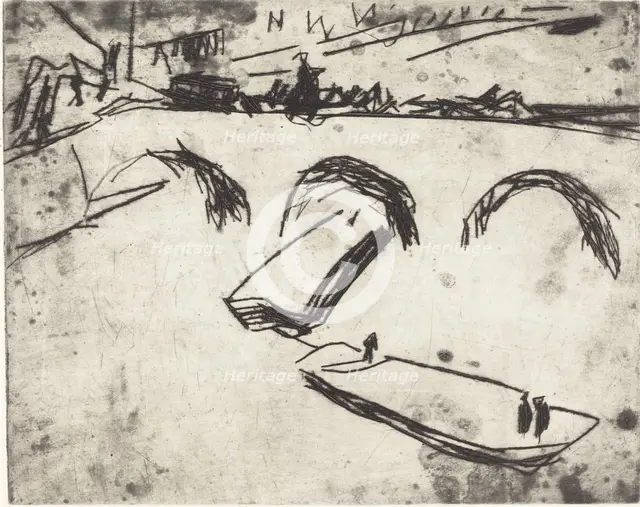 Bridge on Crown Prince Embankment (Brucke am Kronprinzenufer), 1909. Creator: Ernst Kirchner.