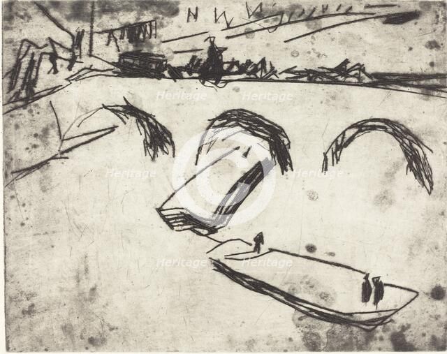 Bridge on Crown Prince Embankment (Brucke am Kronprinzenufer), 1909. Creator: Ernst Kirchner.