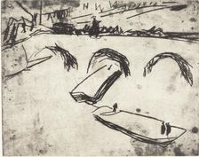 Bridge on Crown Prince Embankment (Brucke am Kronprinzenufer), 1909. Creator: Ernst Kirchner