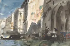 Bridge on the Grand Canal, Venice, 19th century. Creator: Hercules Brabazon Brabazon