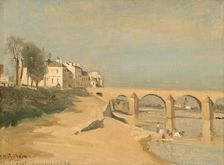 Bridge on the Saône River at Mâcon, 1834. Creator: Jean-Baptiste-Camille Corot