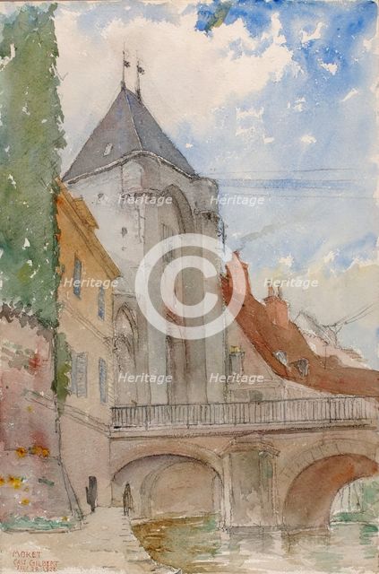 Bridge at Moret, France, 1928. Creator: Cass Gilbert.