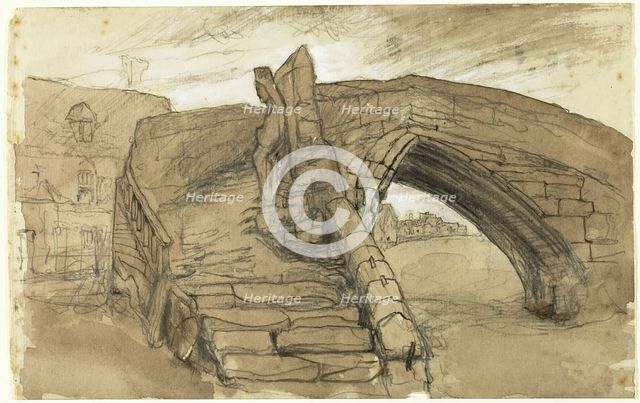 Bridge at Croyland, c. 1860-69. Creator: John Ruskin.