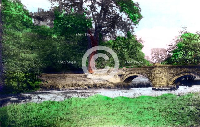 Bridge at Haddon Hall stately home, Derbyshire, 1926.Artist: Cavenders Ltd